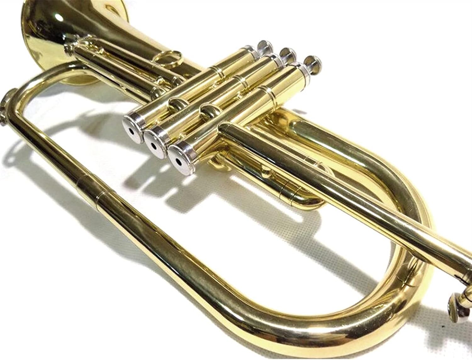 FLFL Student Trumpet Bb Thick Tube Cornet with Shell Mouthpiece Yellow Brass Thick Tube Cornet Musical Instrument