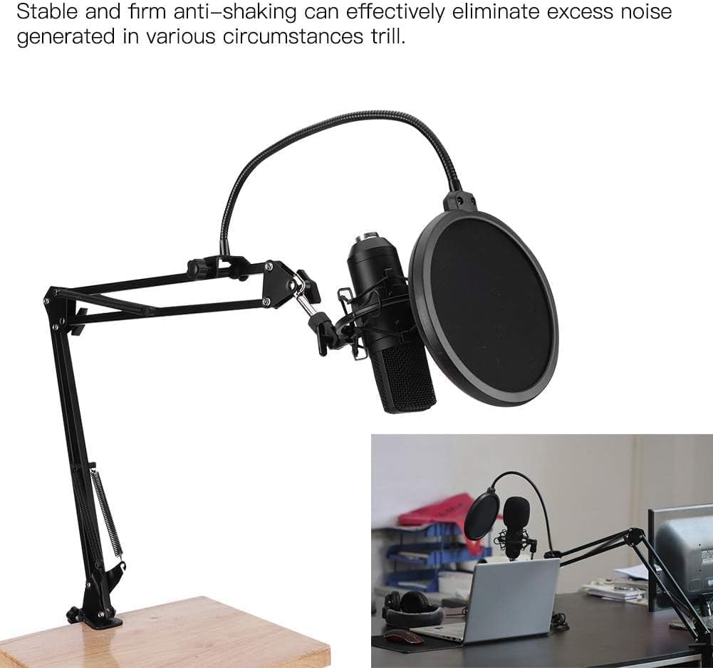 JEOZBM BM700 USB Condenser Microphone for Computer, Hi‑Fi Cardioid Microphone Kit with Windproof Cover Bracket for Gaming Live Podcast