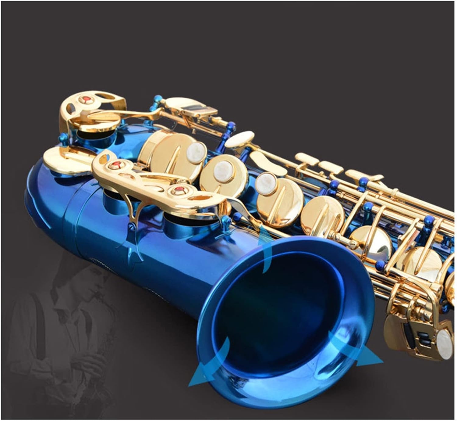 Alto Saxophone in E Flat Golden Key Beginner Saxophone Wind Instrument