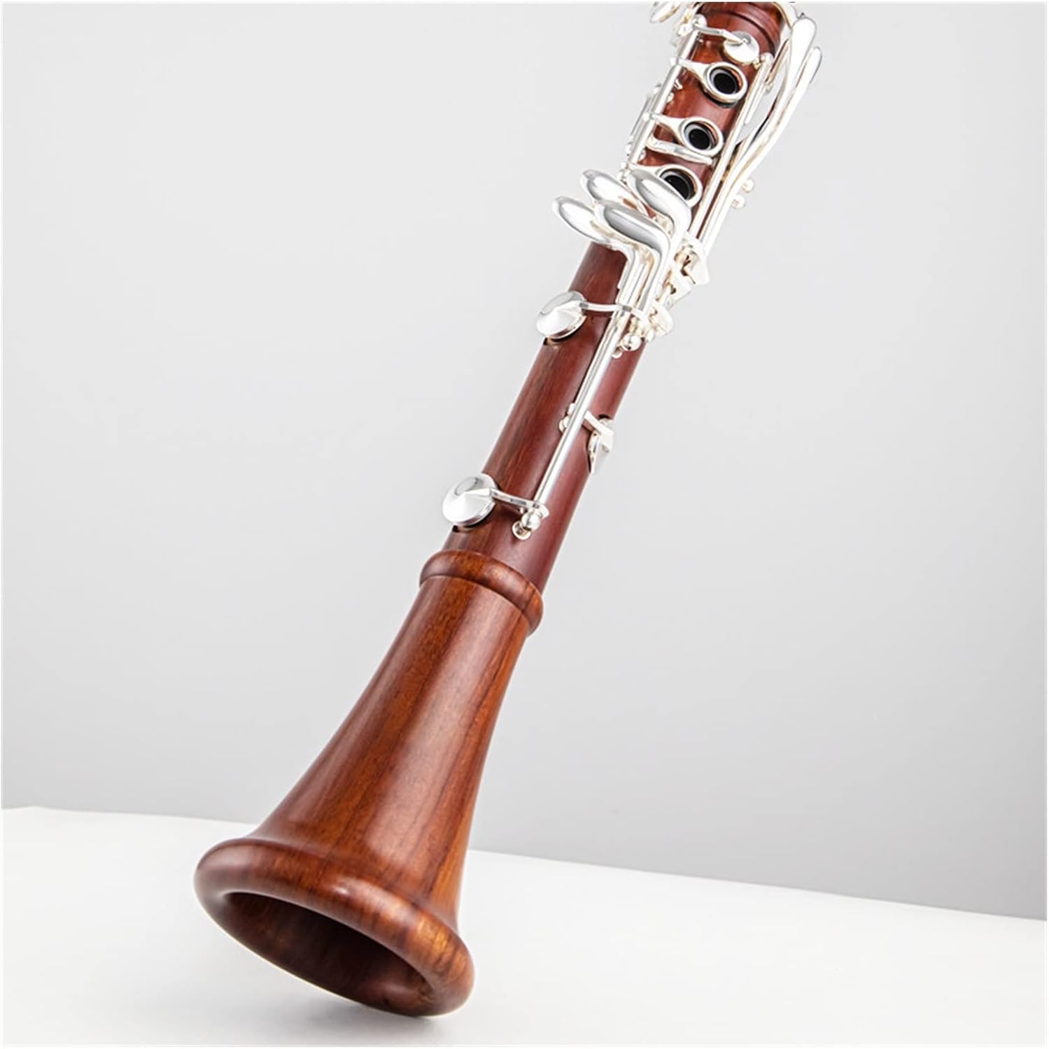TSTS New Professional Clarinet Rosewood Wood Body Silver Plated Key Bb Key 17 Key Woodwind Instruments Clarinet for Beginner