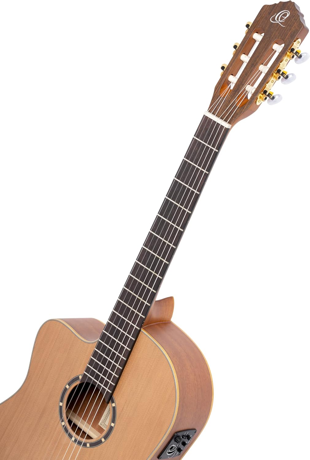 Ortega Guitars 6 String Family Series Pro Left-Handed Solid Top Slim Neck Acoustic-Electric Nylon Classical Guitar w/Bag, (RCE131SN-L)