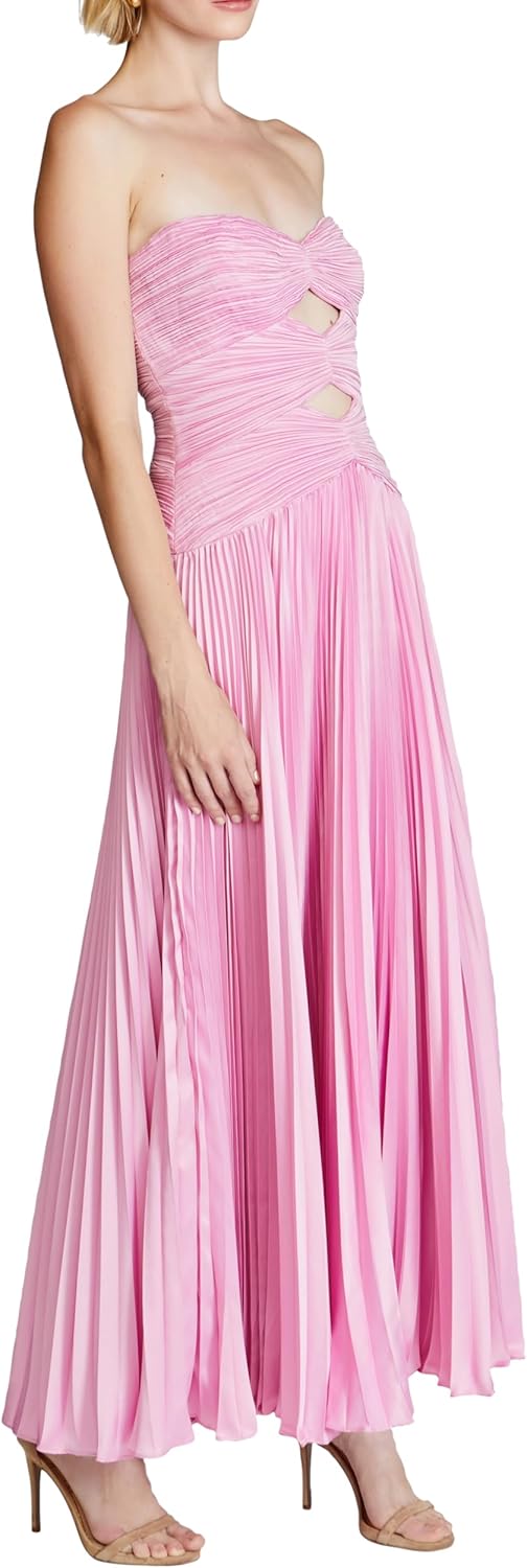 AMUR Womens Carolyn Pleated Midi Dress