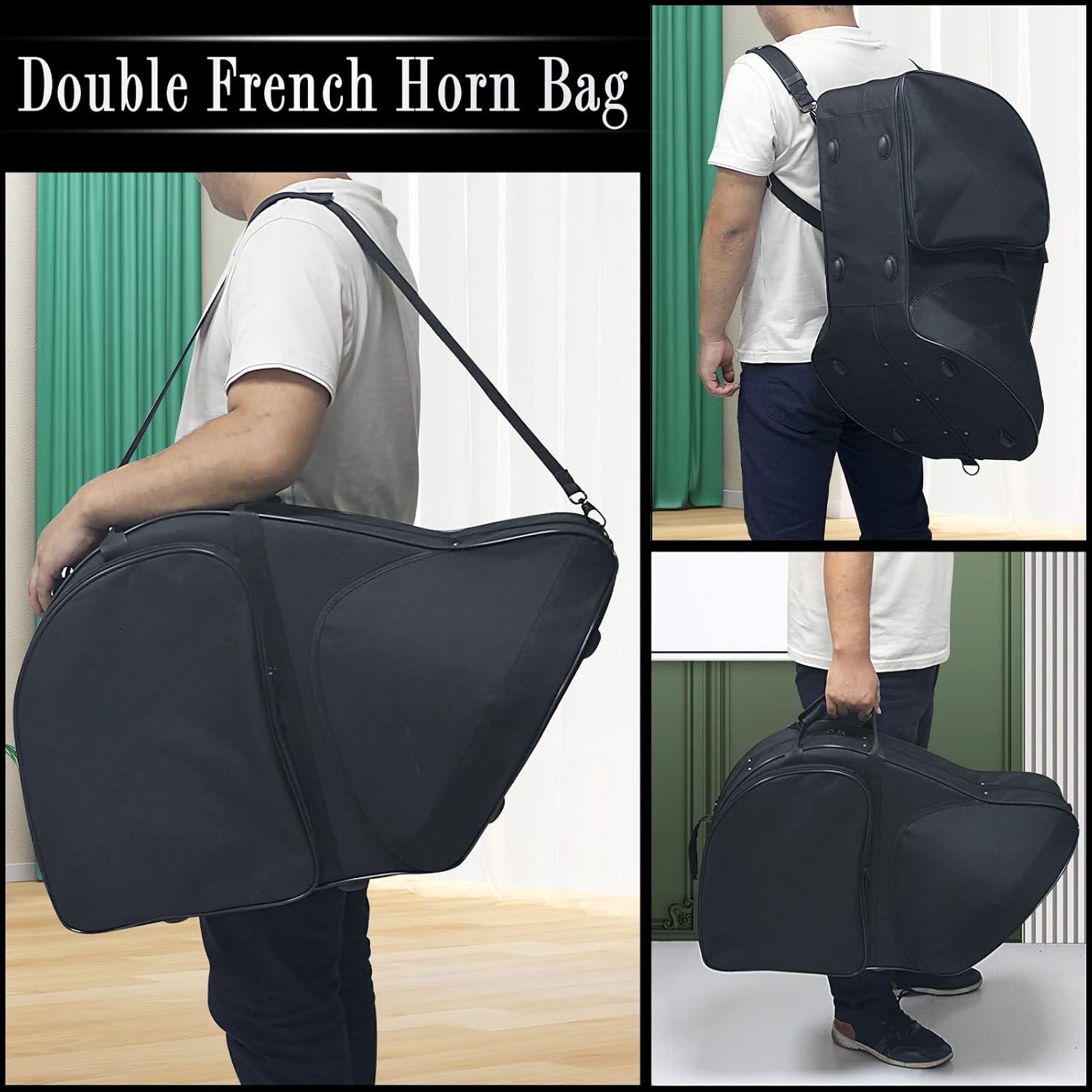 Double French Horn (Fb/Bb) 4 Keys Gold Lacquer - Intermediate Brass Instrument with Case, Mouthpiece and Cleaning Kit - Complete Accessory Kit for Concert Band and Solo Performance (Silver)