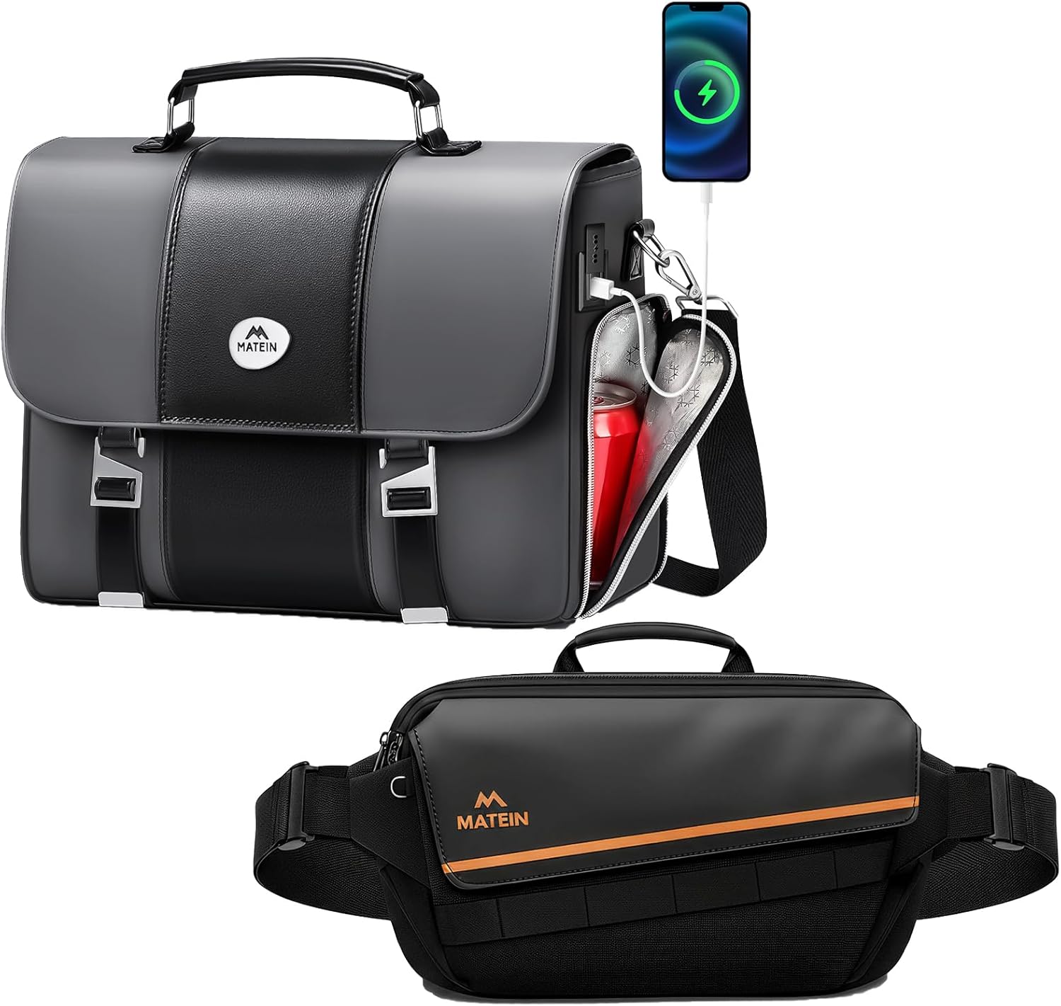 MATEIN EDC Crossbody Sling Bags for Men, Expandable Tech Crossbody Pouch Anti-Theft Chest Bag, Messenger Bag for Work