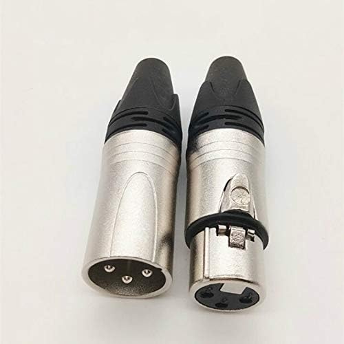 Davitu Electrical Equipments Supplies - XLR Microphone Plug 3 Pin Nickel Plated Female Male Connector 100pcs - (Insert Type: Male Plug)