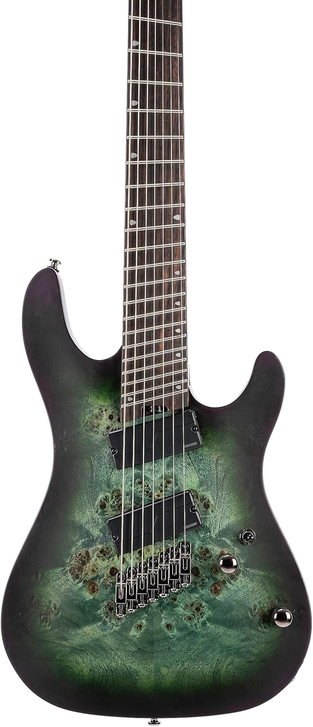 Cort KX Series 507 Multi-Scale 7-String Electric Guitar, Star Dust Green