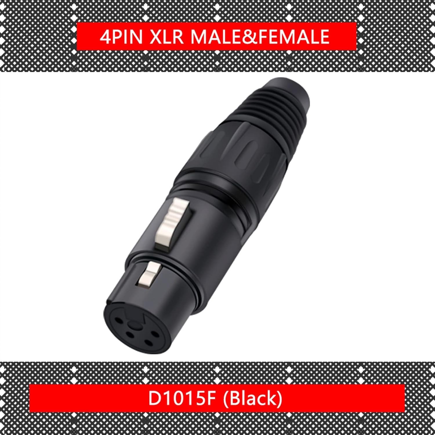 Male/Female 4Pin X L R Microphone Audio Cable Plug Connectors Cable Terminals Black Silver 10Pcs (Color : 10xF-Silver)