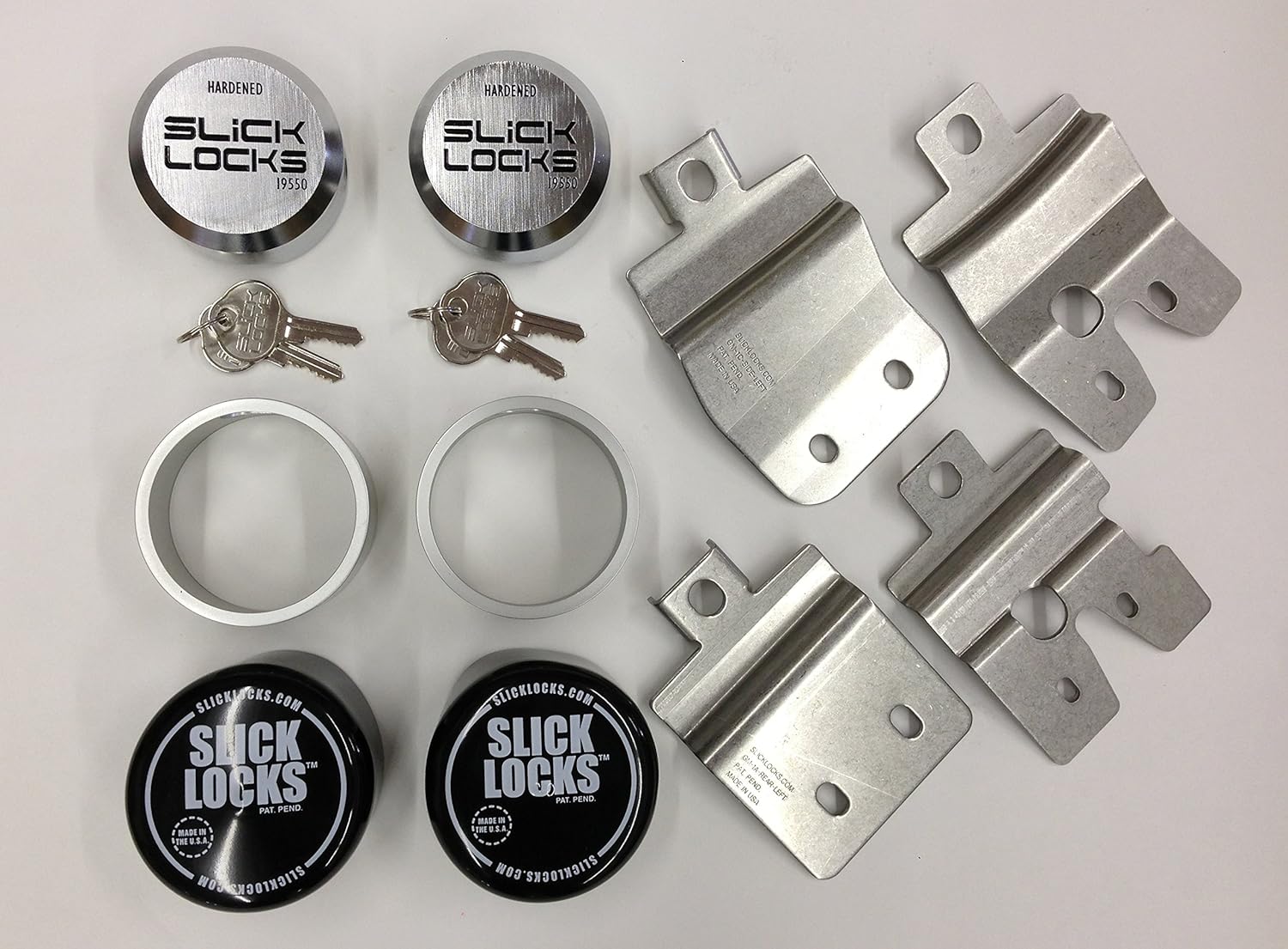 Slick Locks Chevy GMC Swing Door Kit Complete with Spinners, Weather Covers and Locks