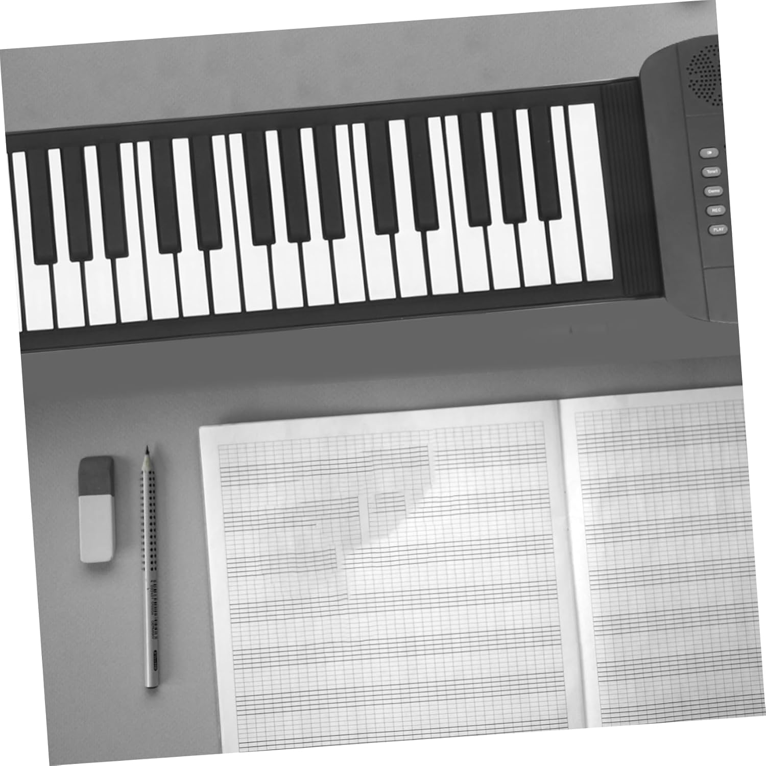 YARNOW Keys Foldable Piano Keyboard Portable Silicone Music Instrument for USB Connection Built Speaker Headphone Jack for Beginners Educational Use