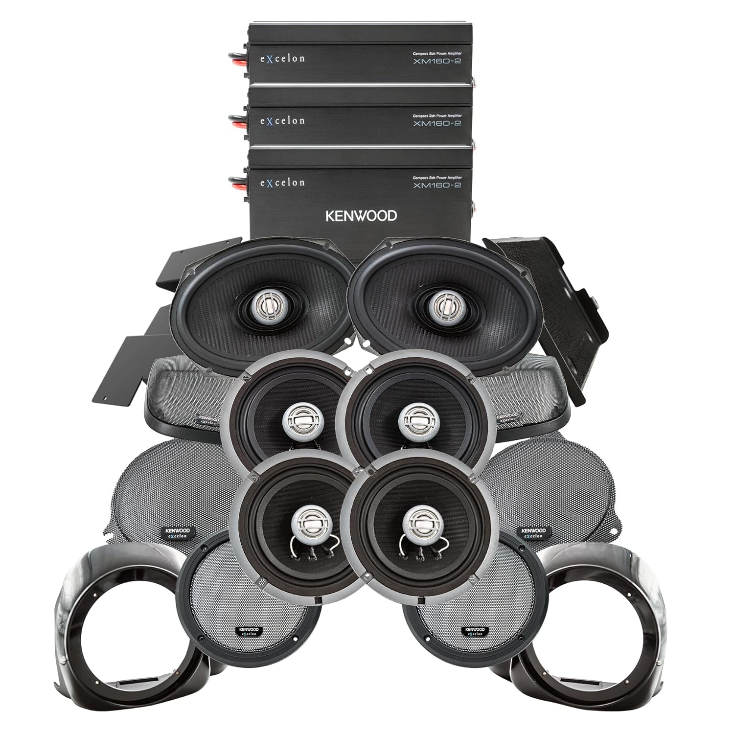 KENWOOD Excelon Motorsports P-HD5SGLC1 Liquid Cooled Front & Rear Amplifier Package for 2014+ Motorcycles