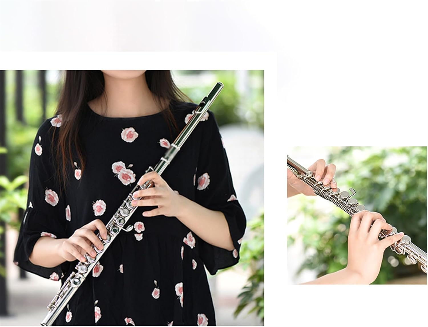 Flute Western Concert Flute Silver Plated 16 Holes C Key Cupronickel Woodwind Instrument with Flutes Musical Instruments