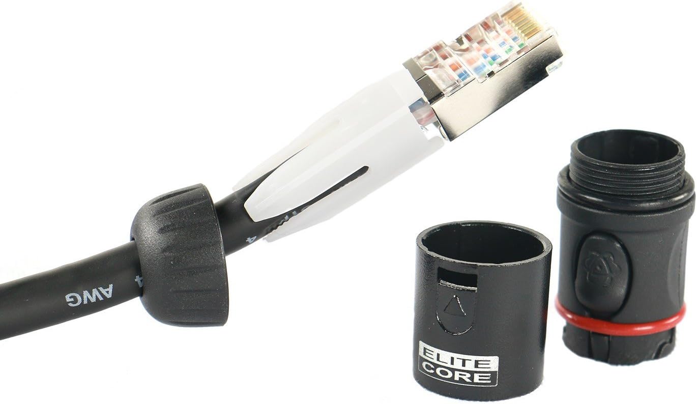 Elite Core PROCAT5E | Ultra-Flexible Shielded Tactical CAT5E | CS45 Converta-Shell Connectors | 50' ft, 50 (PROCAT5E-S-CS-50)