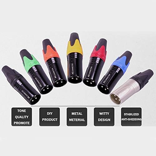 Davitu Electrical Equipments Supplies - 100PCS/lot 3 Pin XLR Plug Jack Male/Female Microphone Connector MIC Adapter XLR Cable Termininal Audio Wire Connector 7 Colors - (Color: Female Blue)