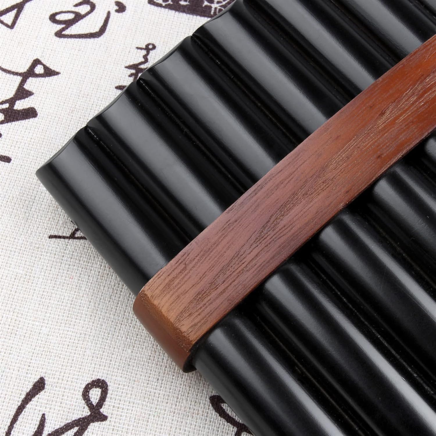 18 Pipes Brown Pan Flute F Key Panpipes Woodwind Instrument Traditional Musical Instrument Bamboo Pan Flute (Color : Right)