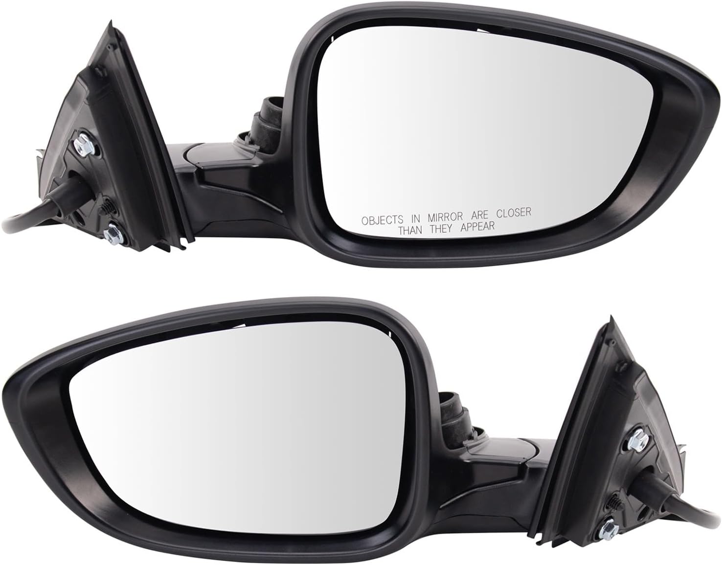 TRQ Mirror Set without Blind Spot Indicator Driver & Passenger Side HO1320355 HO1321355 Compatible with 2018-2022 Honda Accord