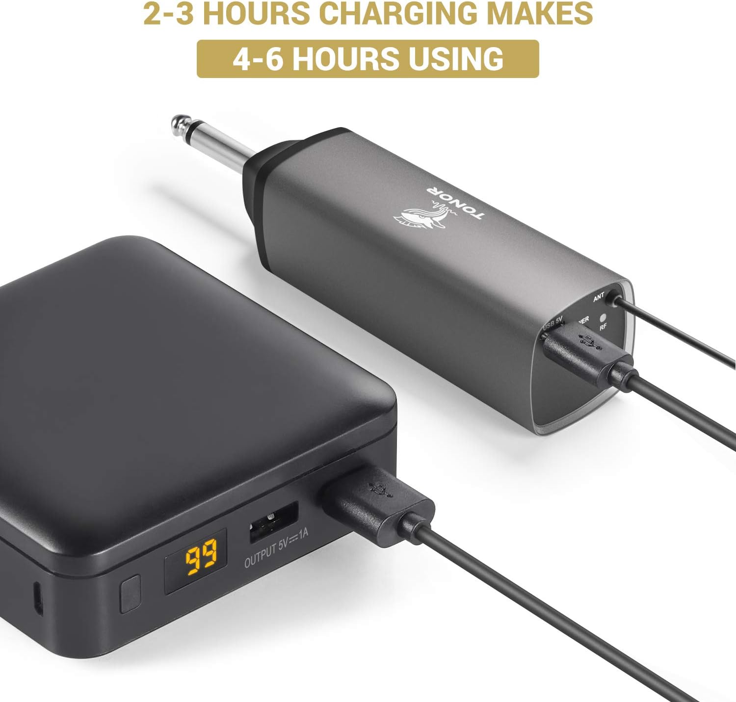 TONOR TW630 Dual Wireless Microphone for Karaoke and 18 Pack Self-Adhesive Hexagon Acoustic Panels 12