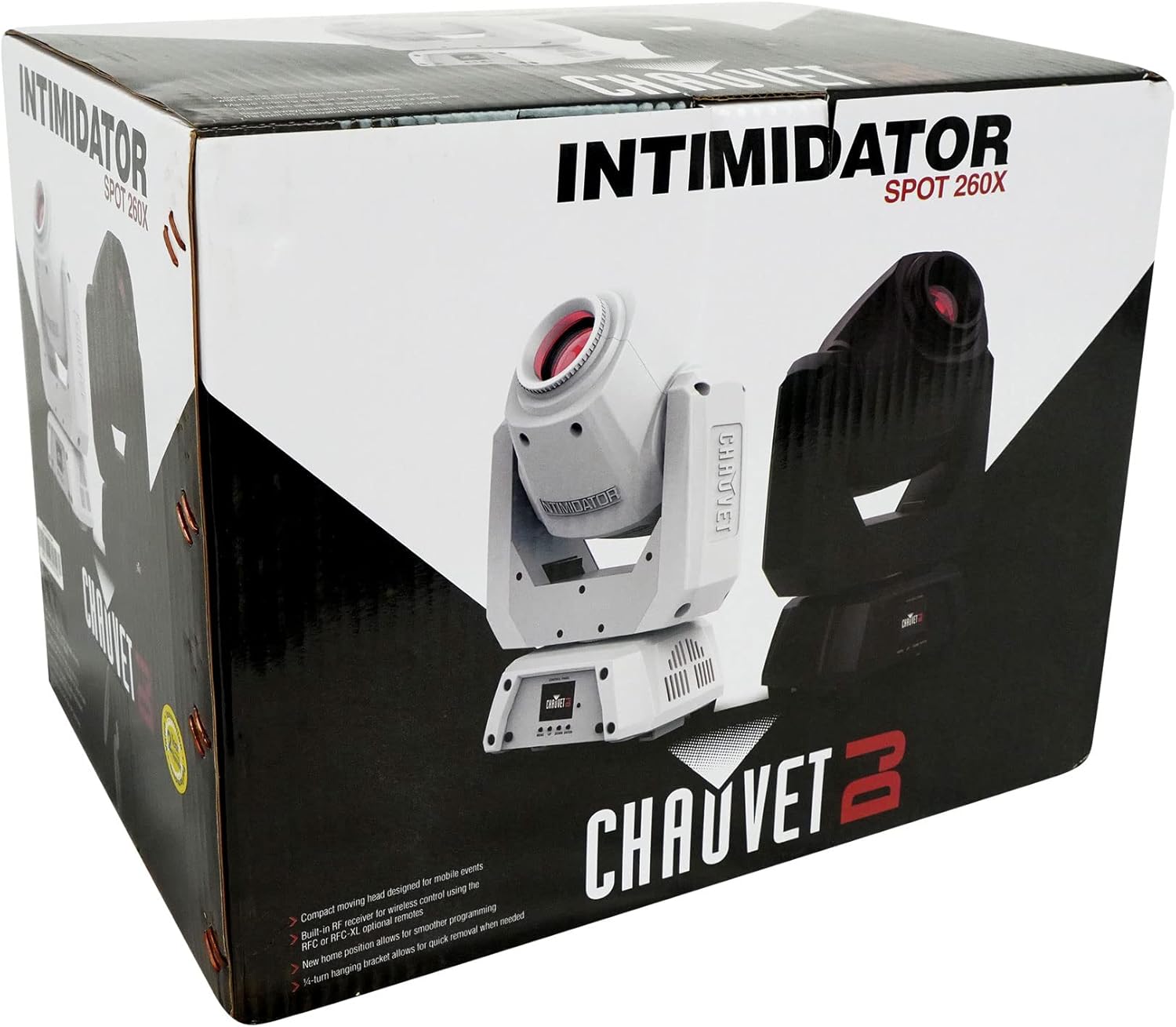 Audiosavings Bundle: (2) Chauvet DJ Intimidator Spot 260X White DMX LED Moving Head Light w/RF Receiver