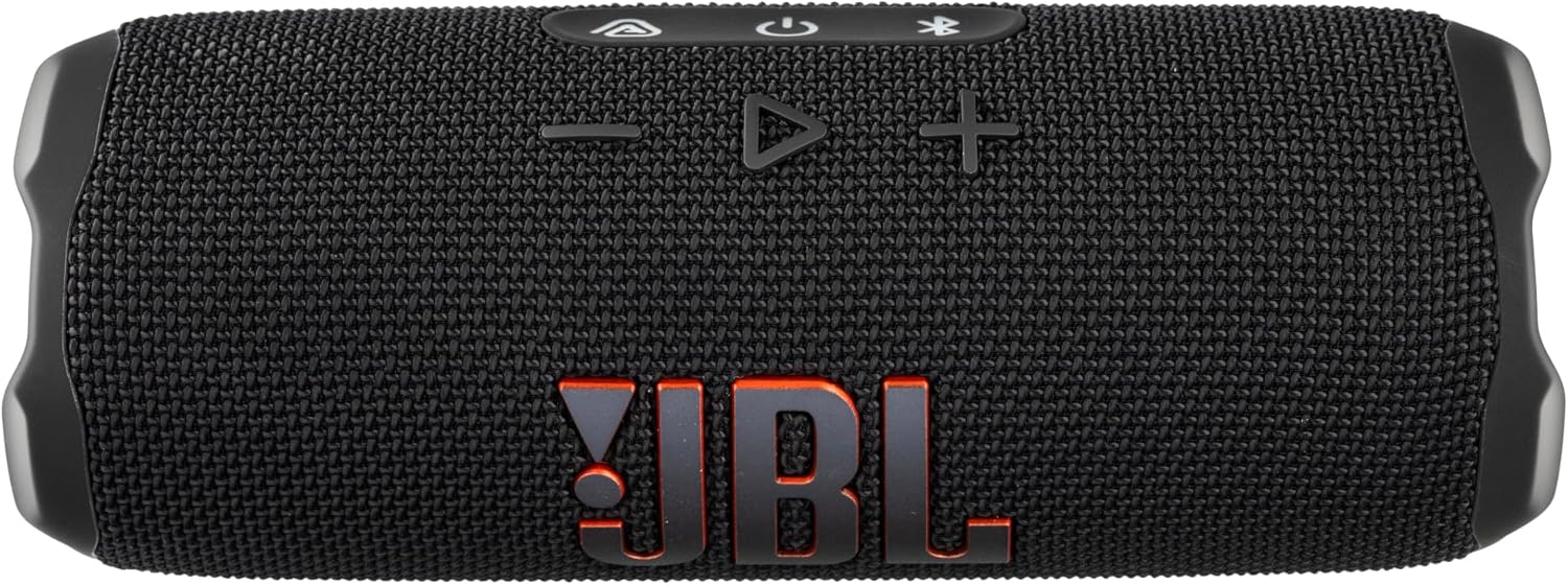JBL FLIP 7 (Black) Waterproof Portable Speaker Bundle with X-Halo Hardcase (Black)