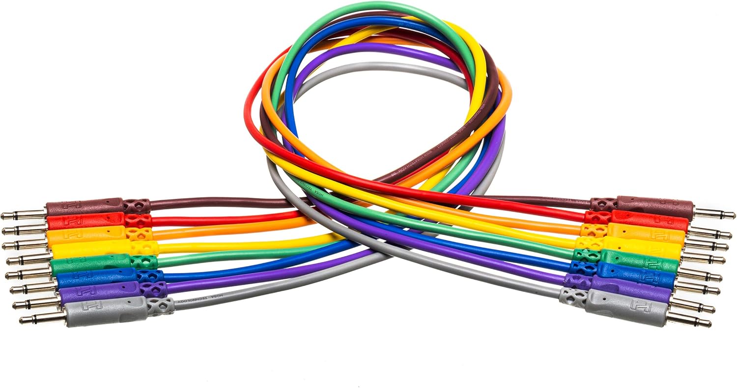 Roland AIRA Compact T-8 Beat Ultra-Portable Bass Machine Sounds | TR-REC Drum Sequencer | Hosa 3.5 mm TS Patch Cables, 1 Foot