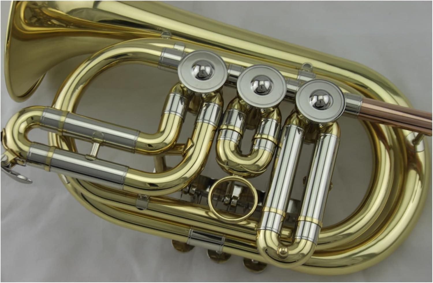 Trumpets Beginner Gold Lacquer Rotary Valve Type Bb Cornet with Cornet Box and Accessories Trumpet Set