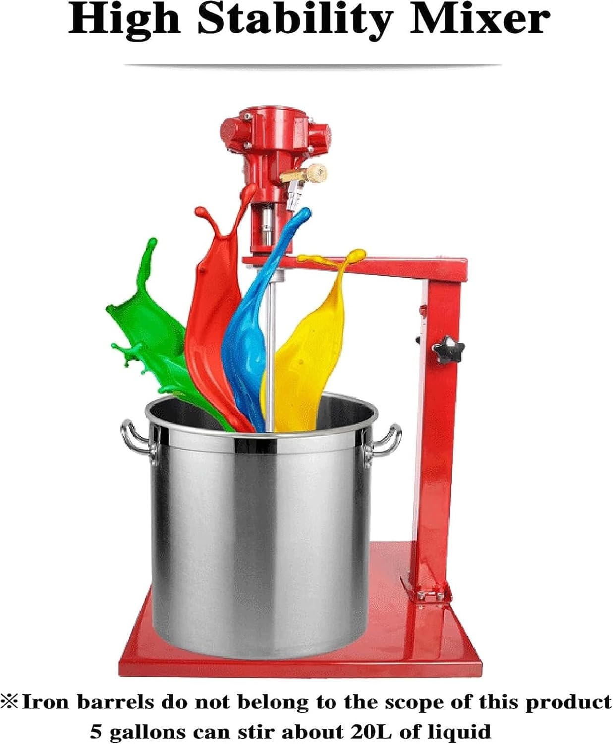 5 Gallon Pneumatic Paint Mixer Stirrer, Paint Stirring Machine with Stand, Desktop Air Agitator, 2600r/min, for Mixing Plaster/Paint/Mortar/Glue