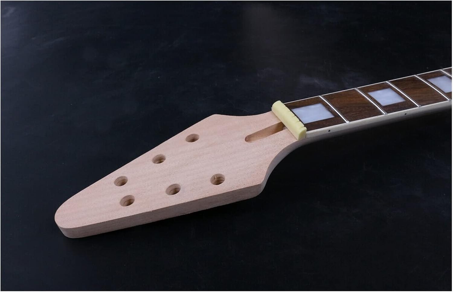 FLFL 1set Guitar Kit 22 Guitar Neck Guitar Body Mahogany Rosewood Flying V Unfinished Guitar Kit