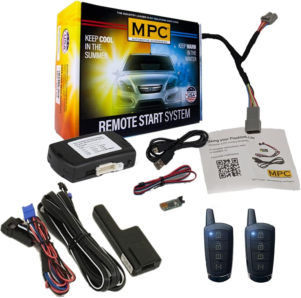 MPC 4-Button 2-Way Remote Starter Compatible with 2018-2020 Dodge Journey |Gas| |Push-to-Start| Plugin T-Harness - FlashLink Updater