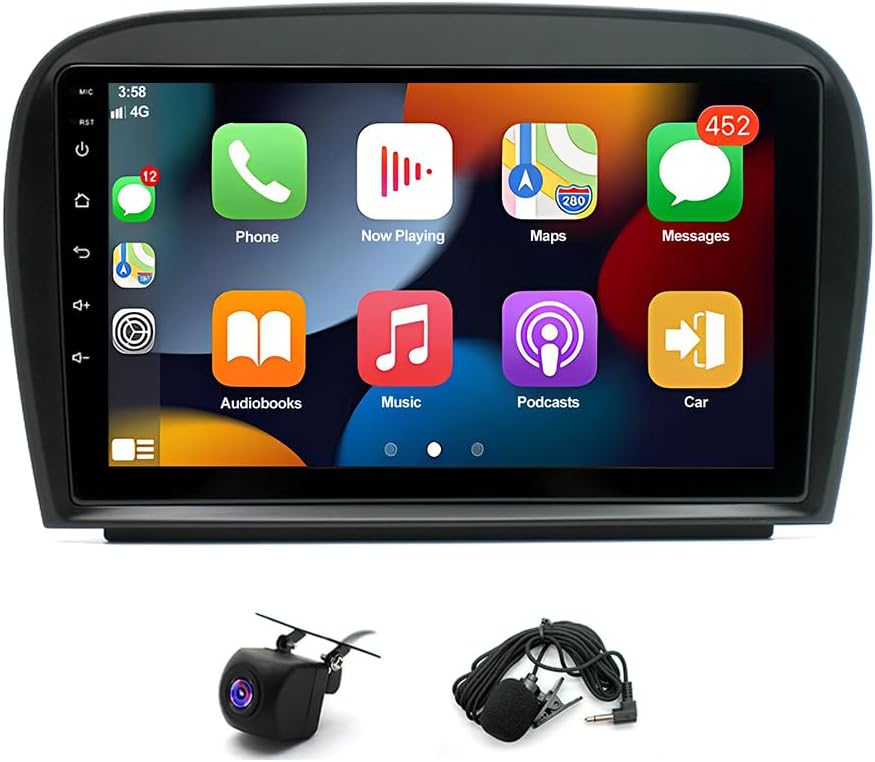 4+64G w/android13 Car Radio Stereo Fit for Mercedes Benz SL SL350 SL500 SL300 2005-2012 with w/carplay w/Android Auto Double 9
