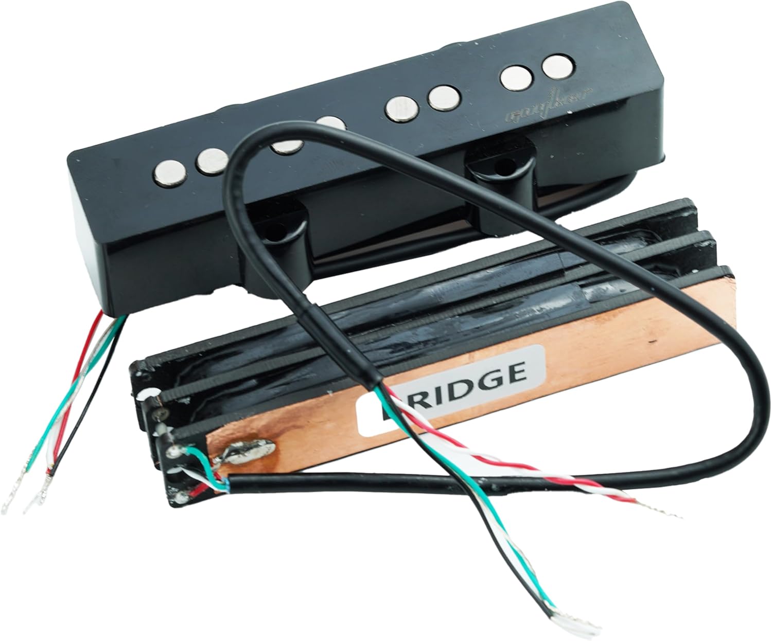 Guyker Bass Pickup, Noiseless Stacked Neck and Bridge Pickups for 4-String Electric Bass Guitar Replacements Parts, 4JFA5K