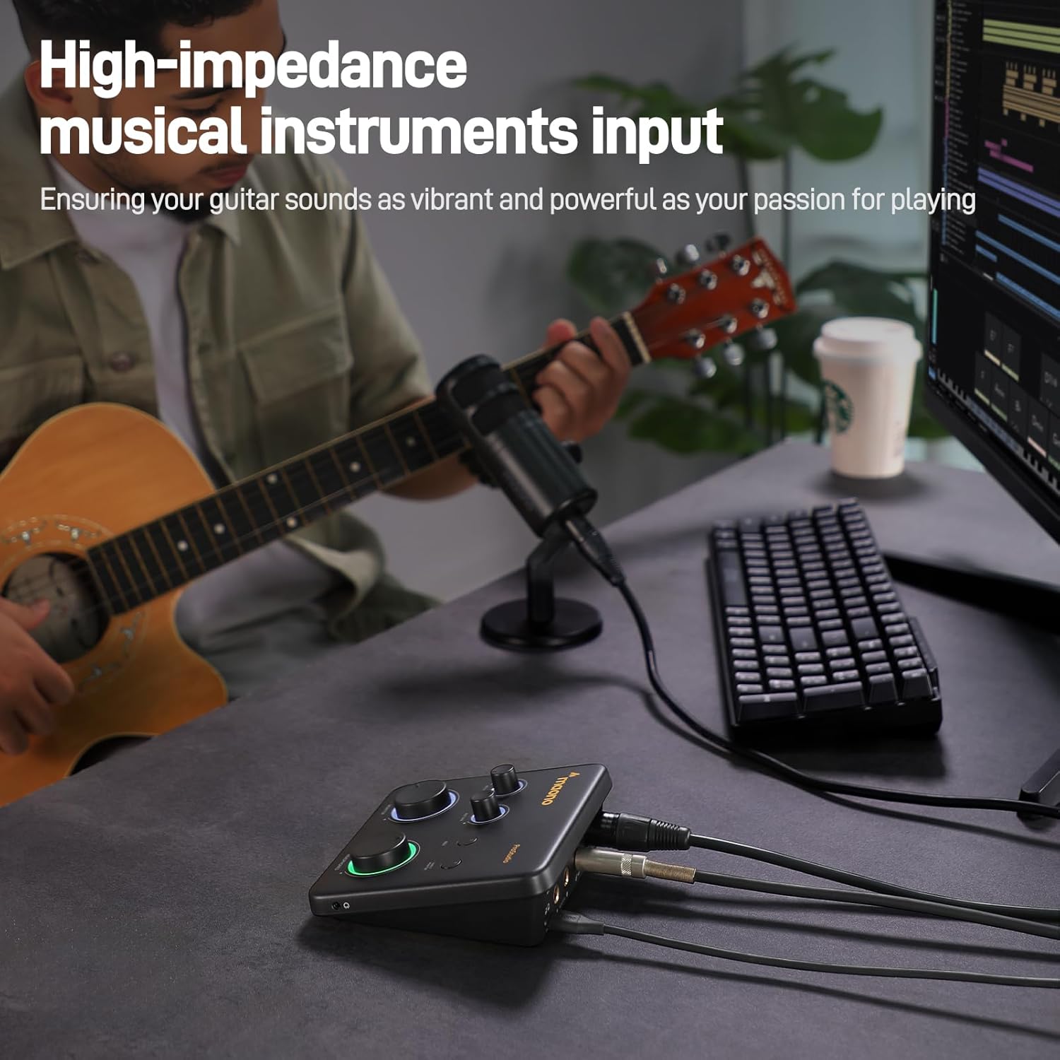 MAONO USB Audio Interface for PC & XLR Dynamic Microphone& Studio Headphone: Interface with XLR Input 24-bit/192kHz Routing Software Loopback for Recording Music, Guitar, Podcast, Streaming