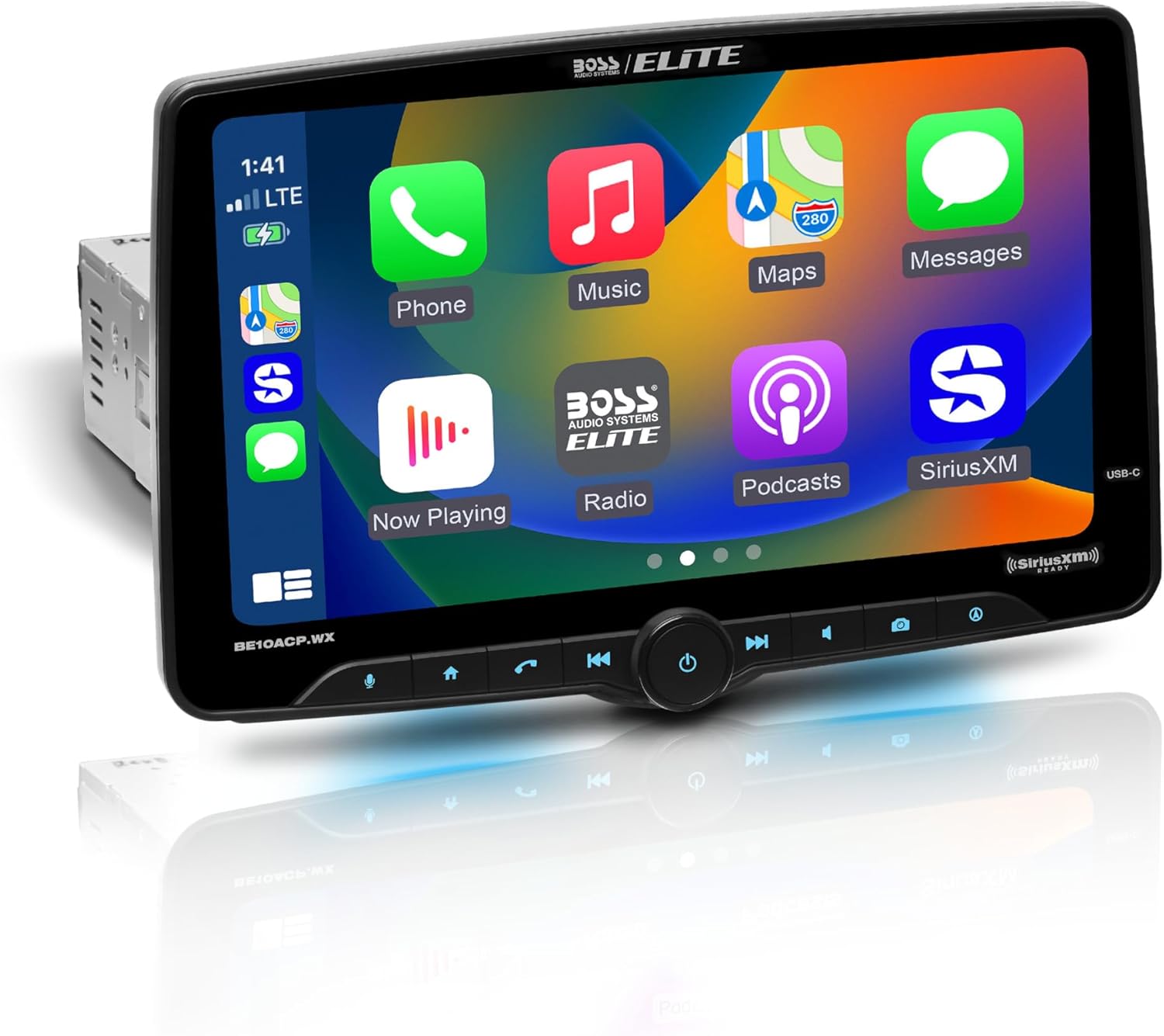 BOSS Audio Systems Elite BE10ACP.WX Single DIN Car Stereo Wireless Apple CarPlay, Android Auto, 10.1 Inch Touchscreen, Sirius XM-Ready, Bluetooth