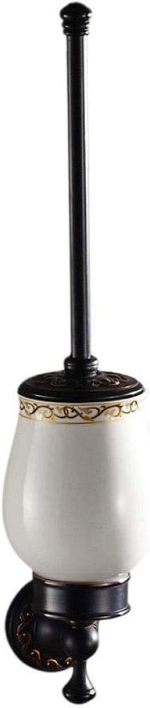 Bathroom Cleaning Assistant Toilet Brush Black Bathroom Pendant Surface Brushed Brass Ceramic Cup