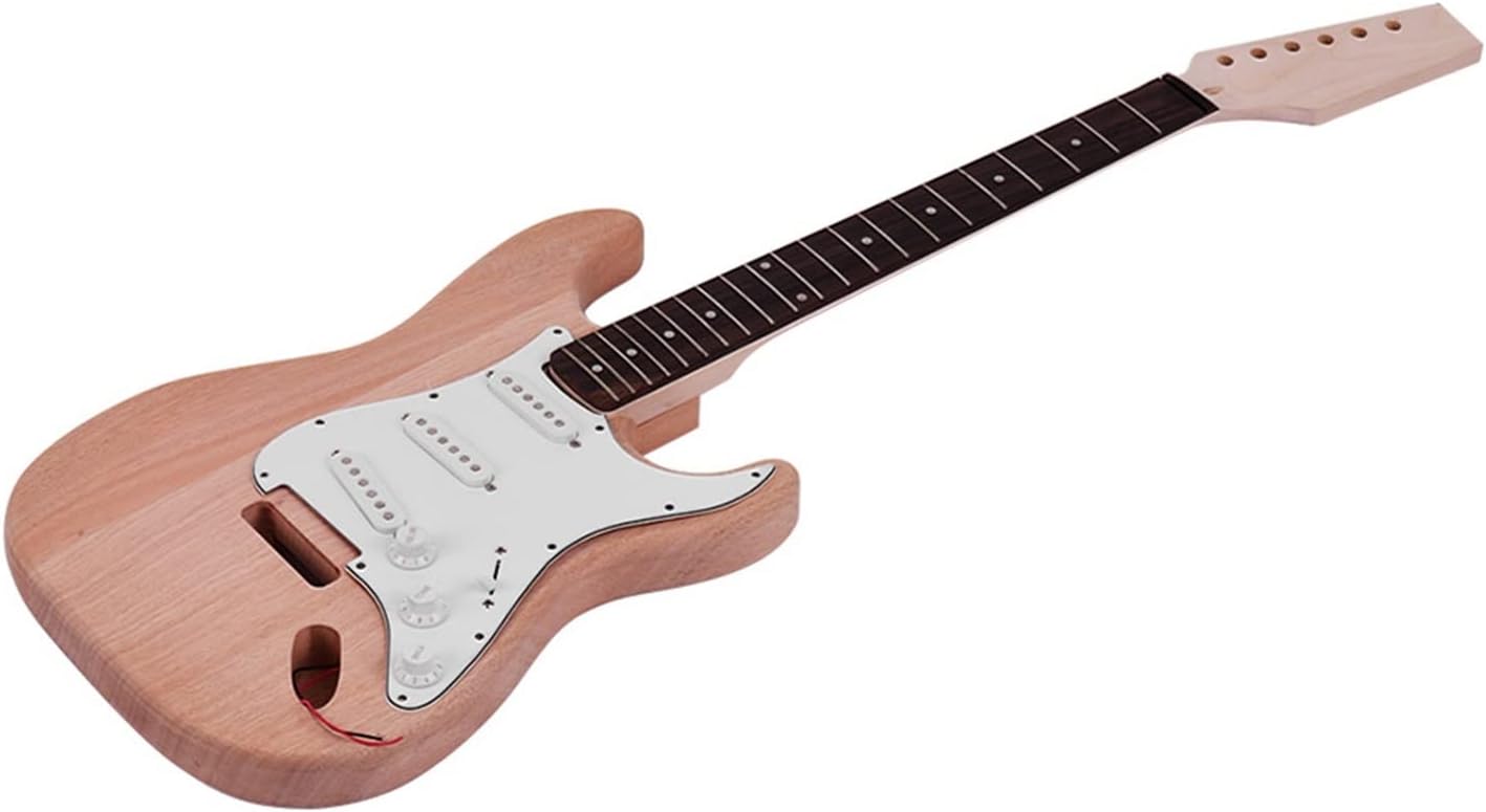 DIY Electric Guitar Kit Unfinished DIY Electric Guitar Kit Mahogany Body Maple Guitar Neck Rosewood Fingerboard