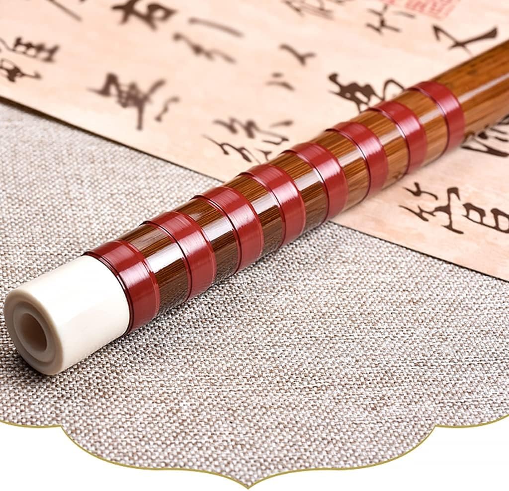 Bamboo Flute Dizi, Soprano Recorder, Woodwind Instrument Key of C Study Level Traditional Handmade Chinese Musical Instrument Quality Beginner Recorder for Children (Brown D)