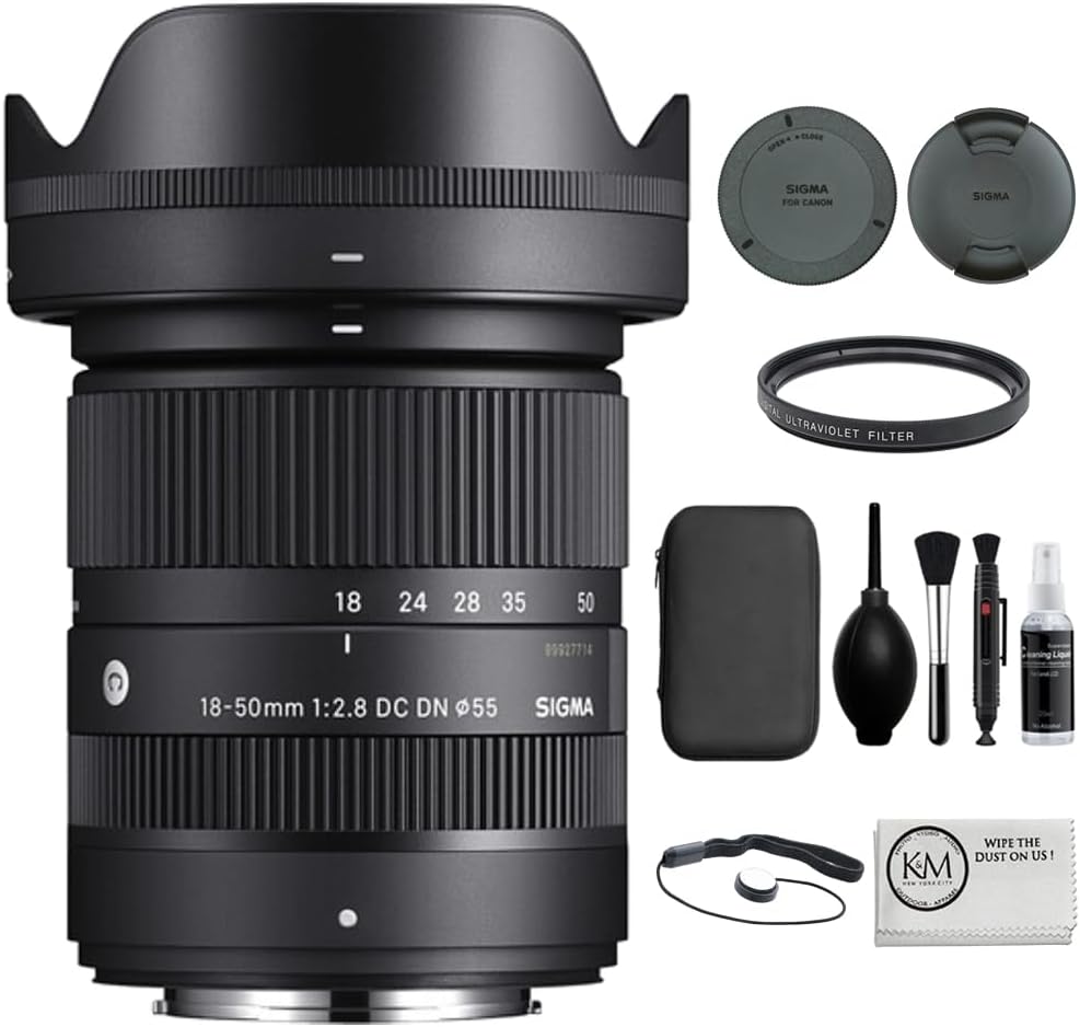 Sigma 18-50mm f/2.8 DC DN Contemporary Lens |Sony E Bundle with UV Filter + Photo Starter Kit (11 Pieces) + Microfiber Cleaning Cloth (4 Items)
