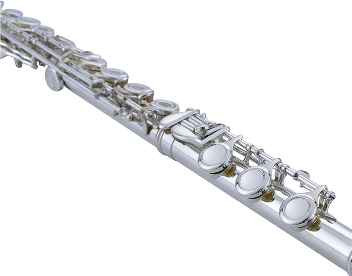 Flute Flute Wind Instrument White Copper E Key C Tune Silver-Plated 17 Opening Silver-Plated Beginners Flutes Musical Instruments