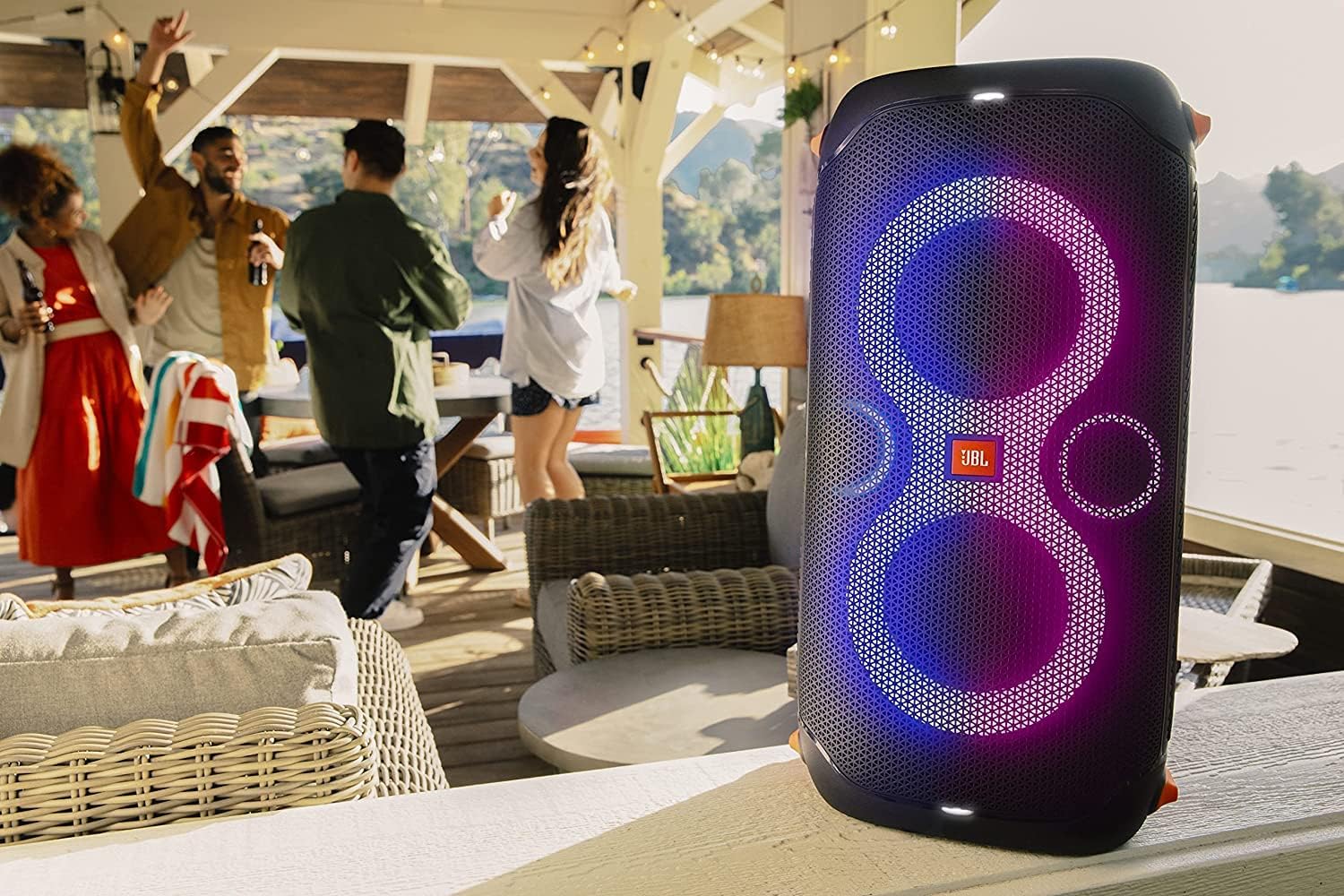 JBL PartyBox 110 Portable Party Speaker with Built-in Lights - Black (Renewed)