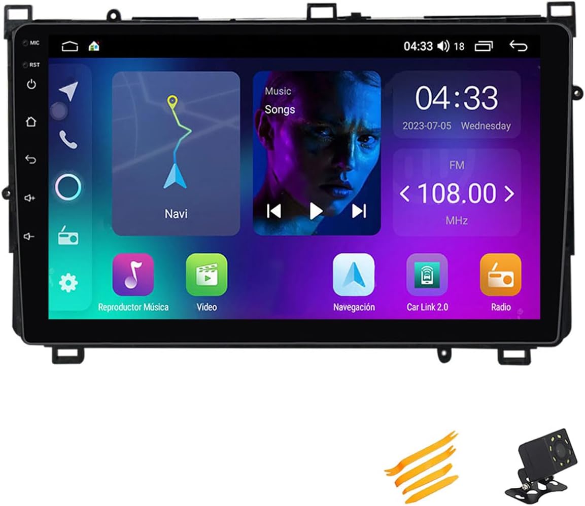 Android Car Stereo Head Unit Touch Screen Support Wireless CarPlay GPS Navigation Bluetooth FM/AM Radio for Toyota Corolla 11 Auris E180