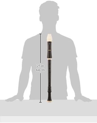 Aulos C-tenor recorder, Dark Brown, Synthetic Resin, Baroque Fingering, ABS Plastic, Ideal for Beginner to Intermediate Players