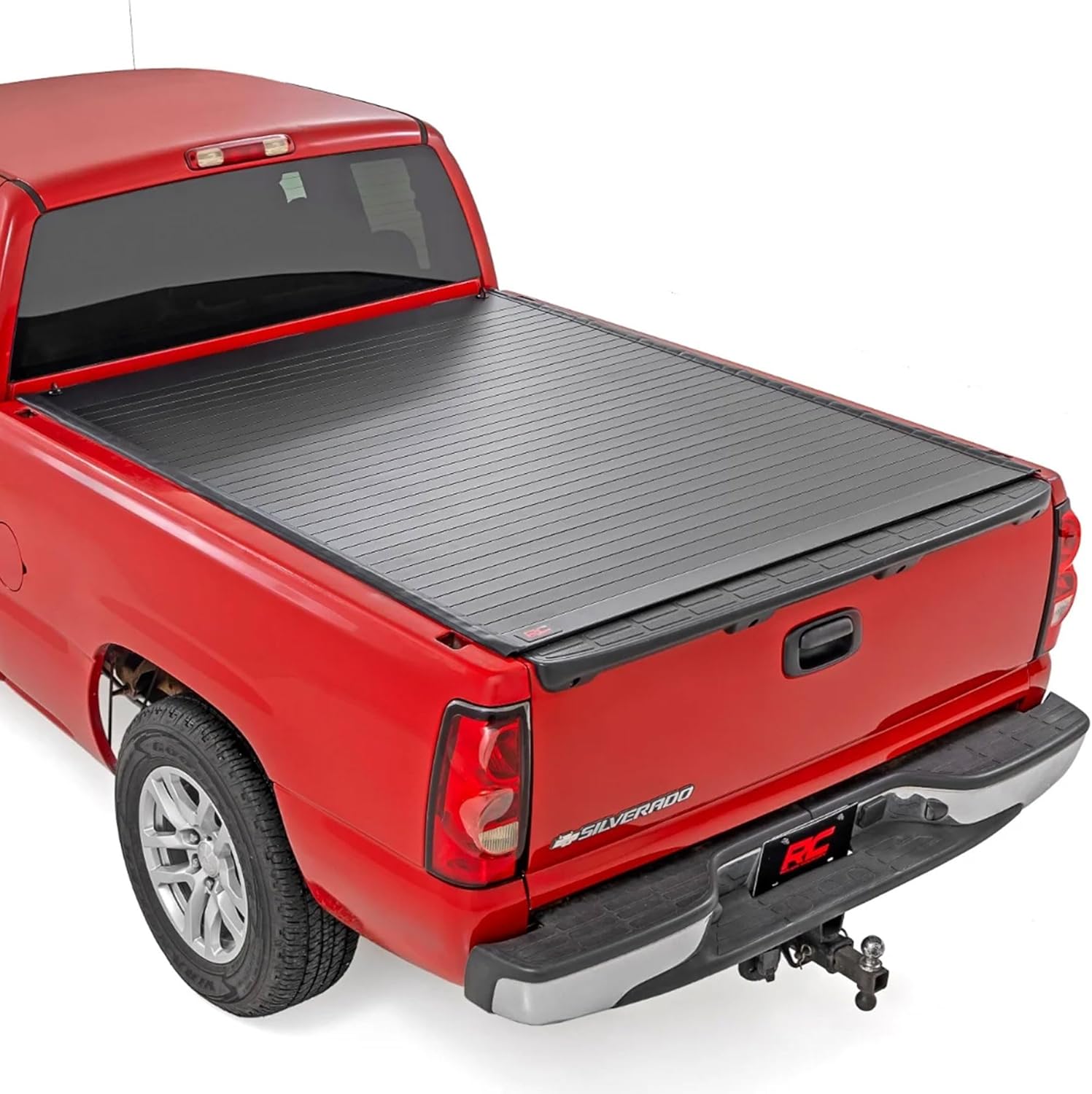 Rough Country Hard Roll-Up Tonneau Cover for Chevy Silverado & GMC Sierra 1500 (1999-2006) - Aluminum Truck Bed Cover, Fits 6'7 Bed