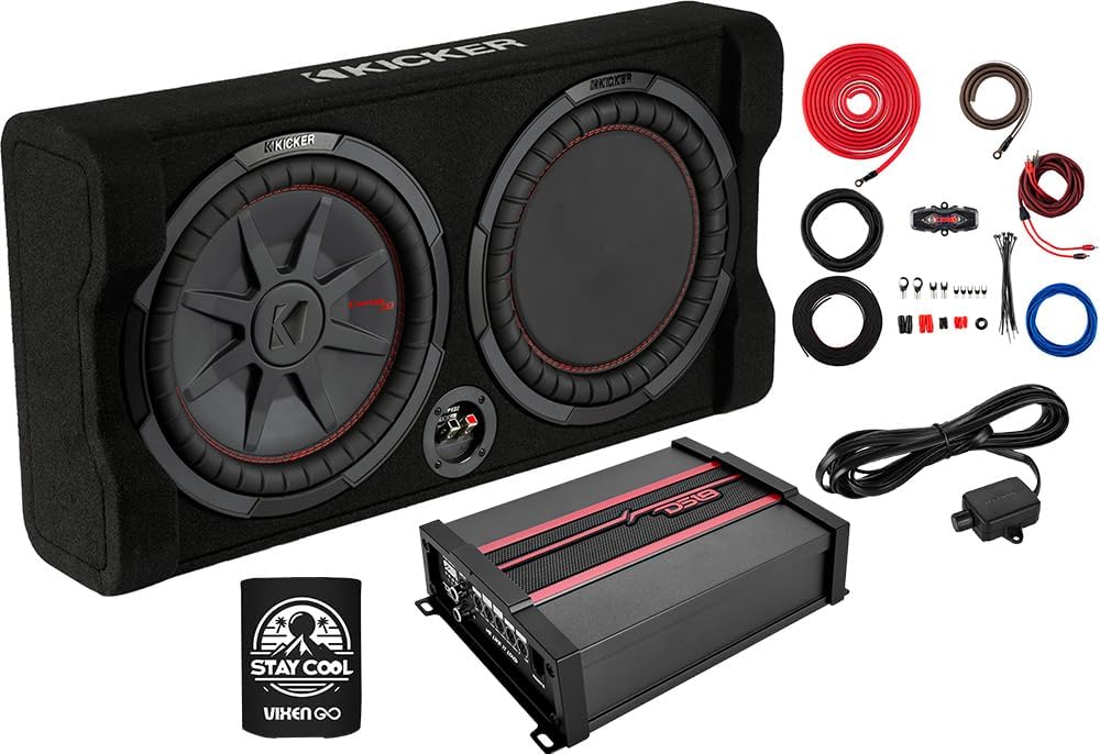 KICKER Subwoofer and Amp Package of 3 Items - 10