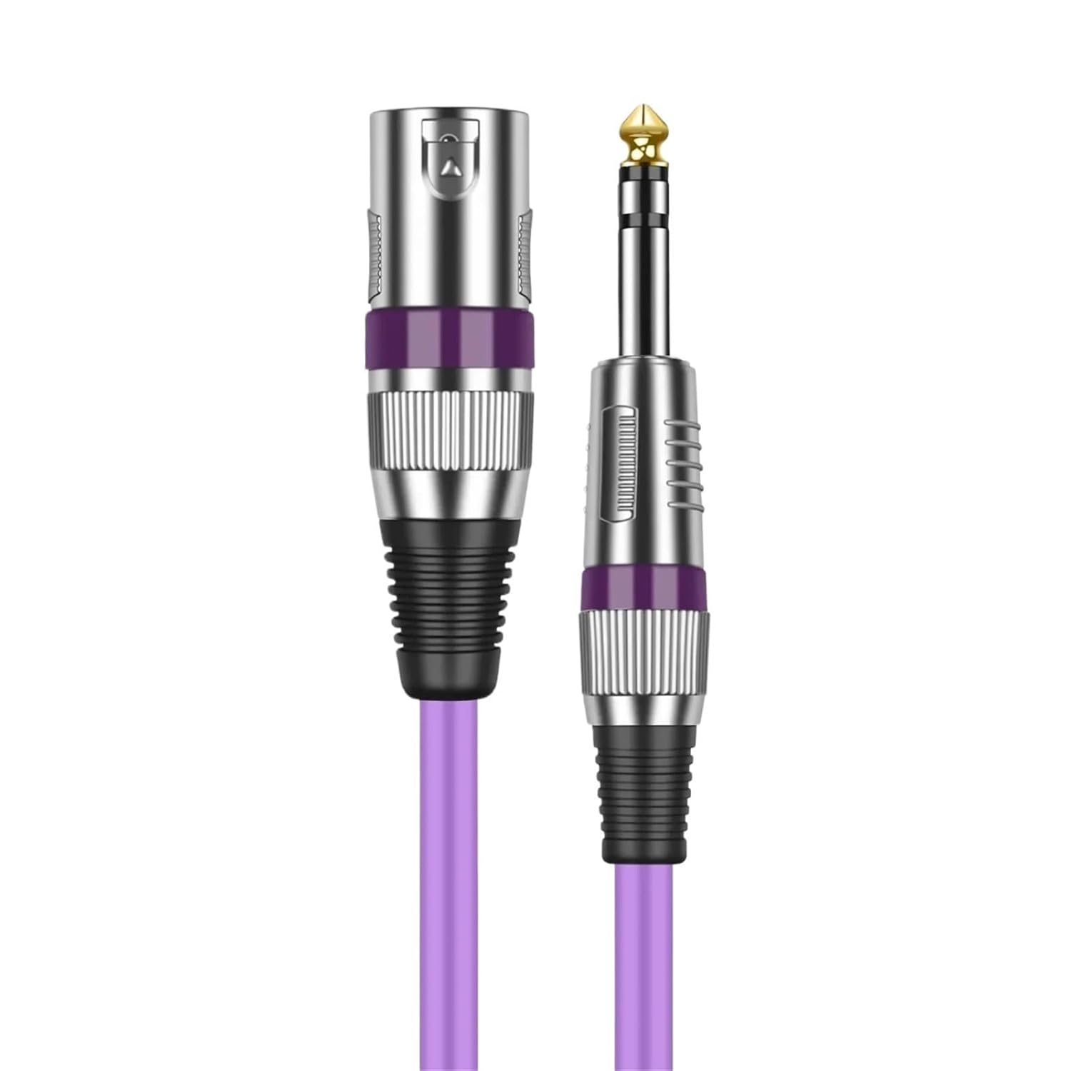 Microphone Cable to Mic Jack 1/4 TRS Cable 6.35mm/6.5mm Male to XLR Male Audio Patch Cord for Mixer Stereo Amplifier(Purple,3m)
