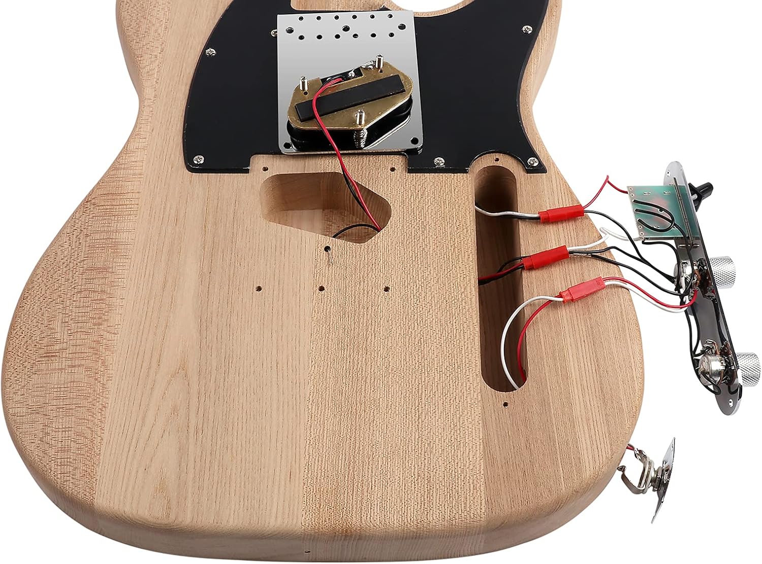 DIY Electric Guitar Kit Beginner Kit 6 String Right Handed with Ash Body Hard Maple Neck Rosewood Fingerboard Chrome Hardware Build Your Own Guitar.