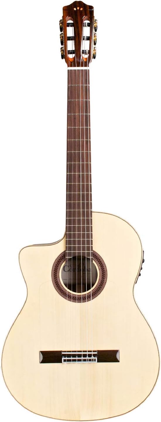 Cordoba GK Studio Negra Lefty Cutaway Flamenco Acoustic-Electric Nylon String Guitar, Iberia Series