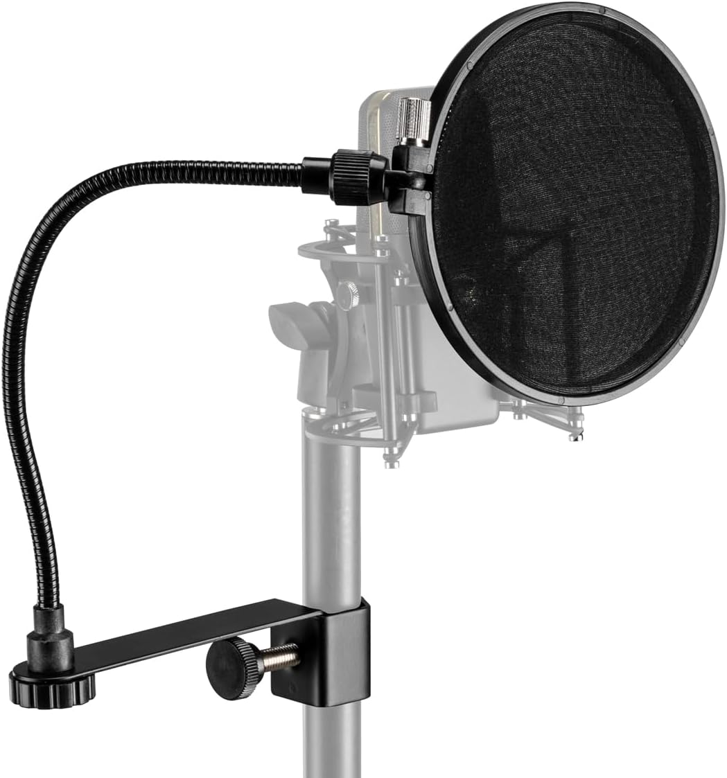 Audio-Technica AT2035 Cardioid Condenser Side-Address Microphone, 20Hz to 20kHz Frequency Response, 120 ohms Impedance - Bundle with Samson PS04 Pop Filter, 20ft Heavy Duty 7mm XLR Microphone Cable