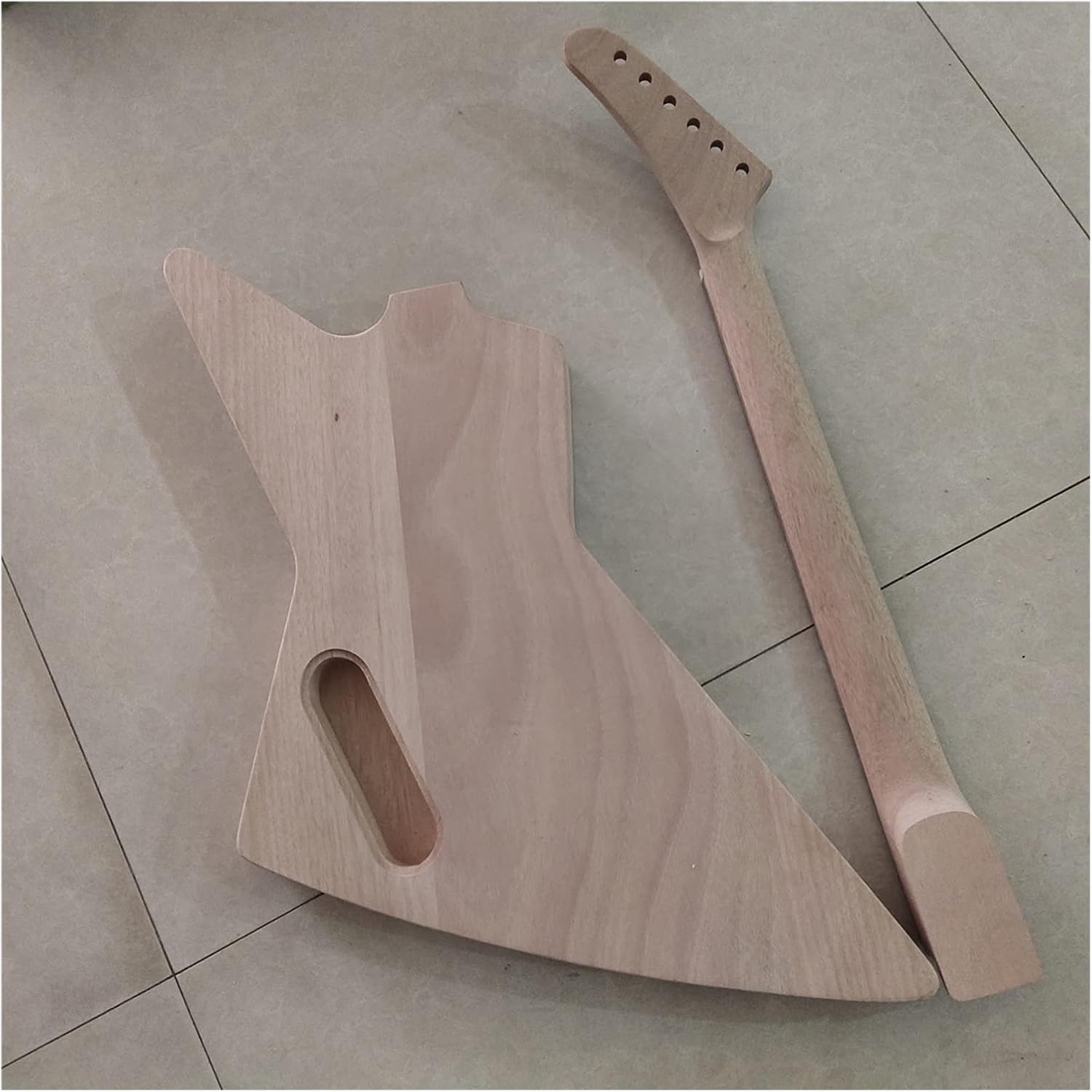 Unfinished Guitar Kit Unfinished Electric Guitar Kit Mahogany Neck and Body Handmade ​Guitar Body