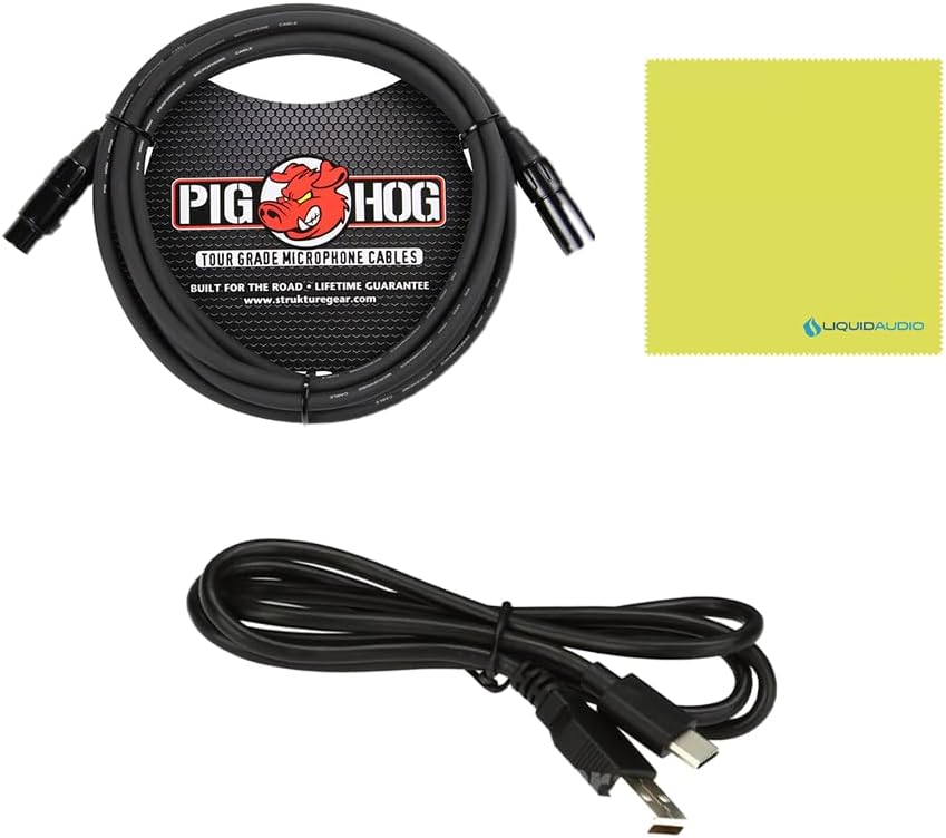 Arturia MiniFuse 1 Portable USB-C Audio Interface, Black w/Pig Hog PHM10 8mm XLR Microphone Cable and Liquid Audio Polishing Cloth