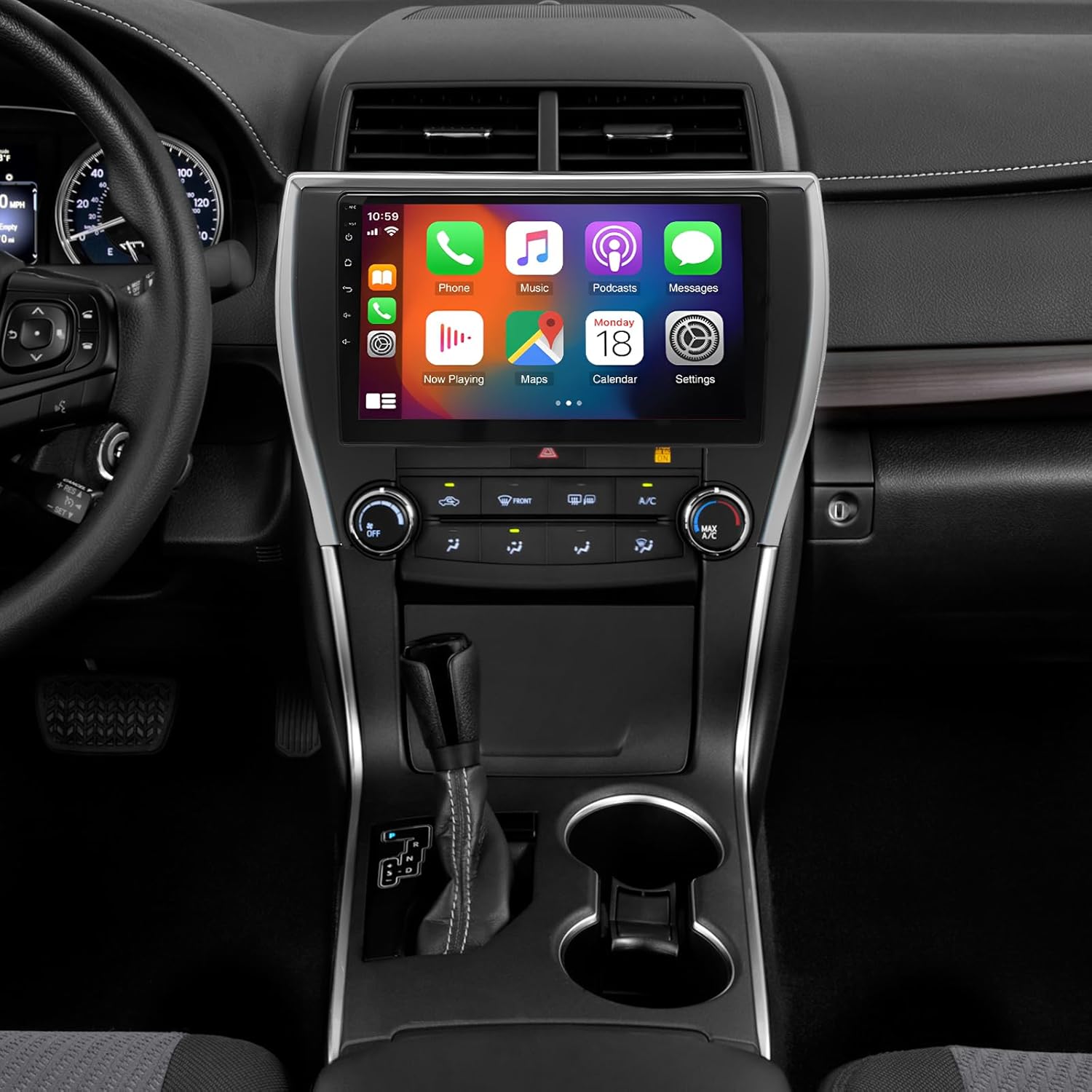 2+32G 10In Car Stereo for Toyota Camry 2015-2017 w/GPS Navigation with Carplay w/Android Auto Double Din Touchscreen Car Radio Receiver Backup Camera