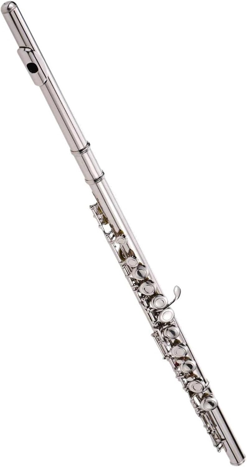 Flute Set Flute Nickel-Plated 16-Hole C Key White Copper Silver Body Professional Woodwind Instrument