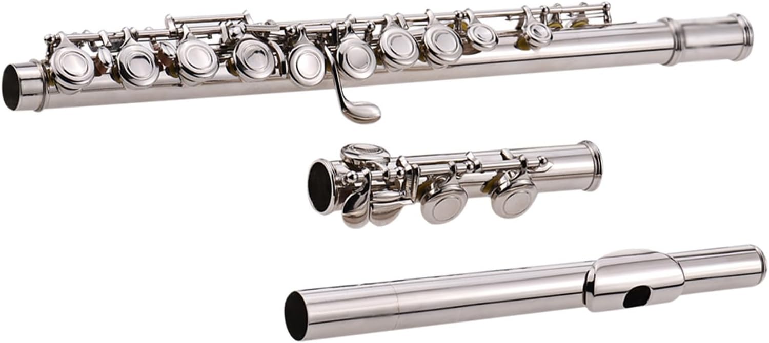 Flute Flute Silver Plated 16 Holes C Key Cupronickel Woodwind Instrument with Bag Flutes Musical Instruments